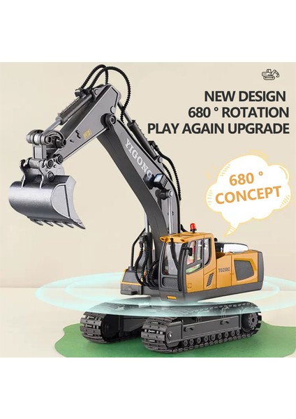 Rc Ekskavatör Damperli Araba 2.4g Uzaktan Kumanda Mühendislik Araç Paletli Kamyon Buldozer Oyuncaklar Boys Çocuklar Için Noel Hediyeleri (Yurt Dışından)