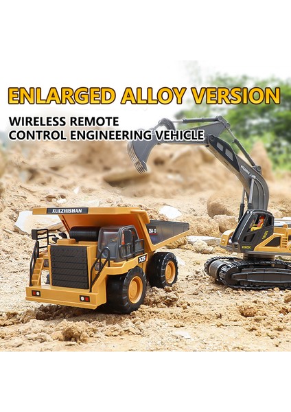 Rc Ekskavatör Damperli Araba 2.4g Uzaktan Kumanda Mühendislik Araç Paletli Kamyon Buldozer Oyuncaklar Boys Çocuklar Için Noel Hediyeleri (Yurt Dışından)