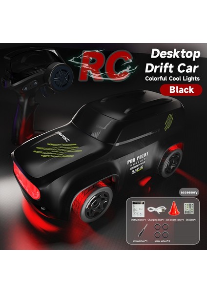Mini 4WD Drift Araba 1:64 Yüksek Hızlı Elektrikli Rc Uzaktan Kumanda Araba Soğuk Işık Uzaktan Kumanda Araba Oyuncak Hediye (Yurt Dışından)