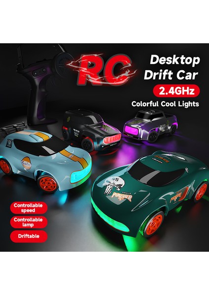 Mini 4WD Drift Araba 1:64 Yüksek Hızlı Elektrikli Rc Uzaktan Kumanda Araba Soğuk Işık Uzaktan Kumanda Araba Oyuncak Hediye (Yurt Dışından)
