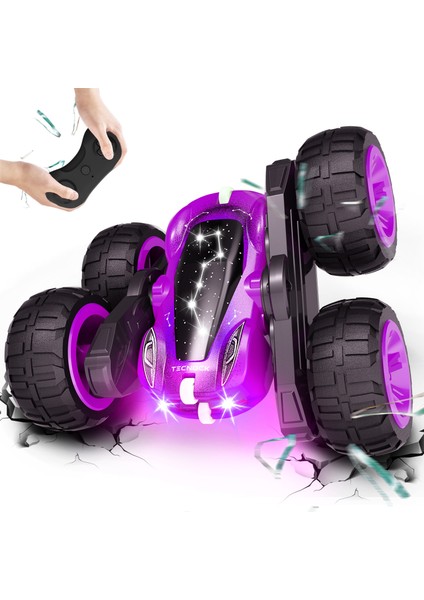 Sinovan Uzaktan Kumandalı Araba Işık ve Tip-C Şarjlı 4WD Off-Road Rc Arabalar Çift Taraflı Çevirme ve 360 ° Döndür Rc Dublör Araba Çocuk Oyuncakları (Yurt Dışından)
