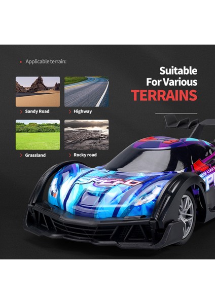 2.4g Yüksek Hızlı Sürüklenme Rc Araba Renkli Sürüklenme Yarış Modeli Uzaktan Kumanda Araba Çocuk Elektrikli Uzaktan Kumanda Oyuncak Araba (Yurt Dışından)