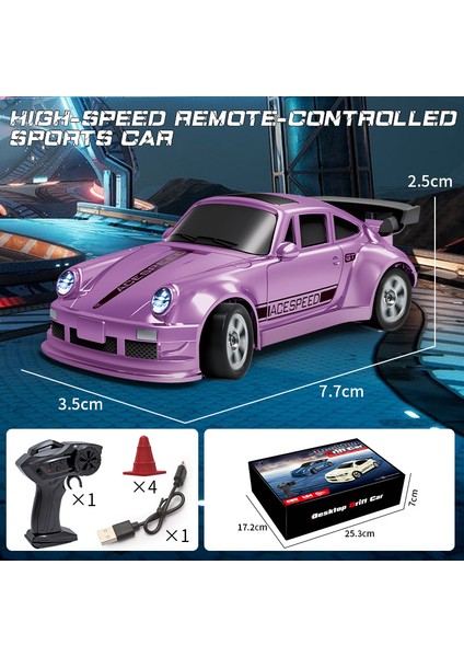 KF20 1:64 Rc Drift Araba 2.4g Yüksek Hızlı Araba Yarışı Dört Tekerlekli Mini Masaüstü Uzaktan Kumanda Araba Elektrikli Oyuncak Elektrikli Oyuncak Çocuklar (Yurt Dışından)
