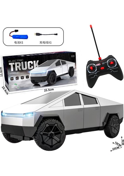 Rc Araba 1:32 Cybertruck Alaşım Off Road Metal Model Ses Işığı Geri Çekin Oyuncak Hediye Dekoratif Trendy Süsler Özel (Yurt Dışından)