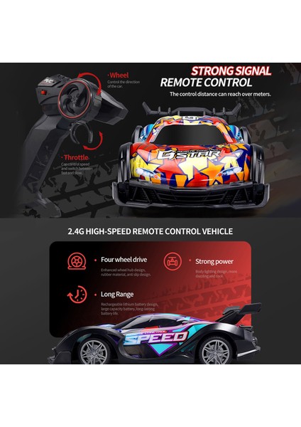Jjrc Q170 Rc Yarış Arabası Uzaktan Kumanda Yüksek Hızlı Spor Araba 4WD Elektrikli Sürüklenme Araba Işık Oyuncaklar ile Erkek Çocuklar Için Hediye (Yurt Dışından)