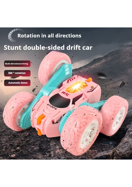 Sıcak 1:24 Rc Araba 2.4g Yüksek Hızlı Mini Çift Taraflı Dublör Araba 360 Derece Dönen Döner Işıklar Çocuk Uzaktan Kumanda Araba Hediye (Yurt Dışından)
