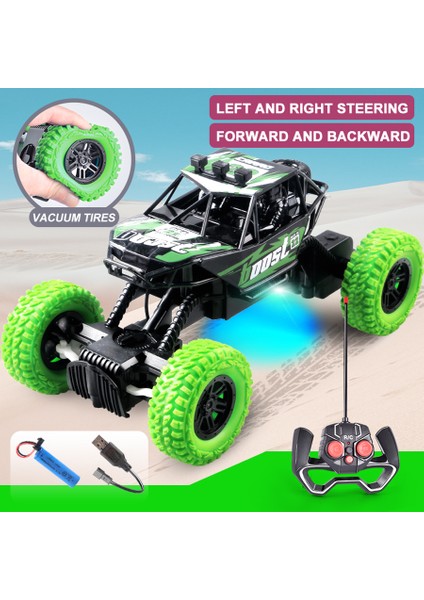 Renkli Yanıp Sönen Işıklar Lastik Tekerlekler Noel Çocuklarına Uygun Off-Road Oyuncak Araba ile Uzaktan Kumandalı Araba (Yurt Dışından)