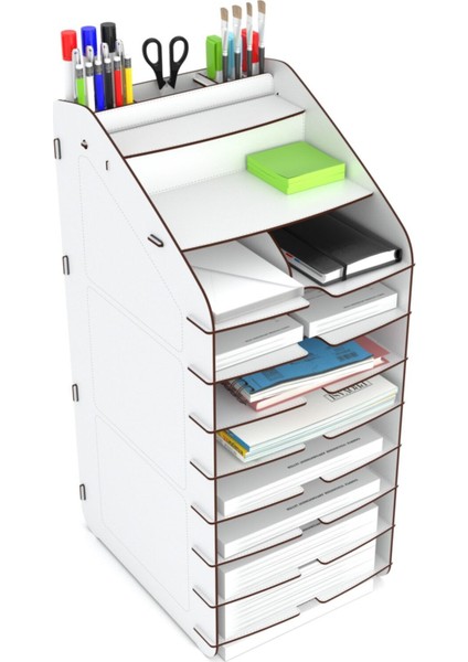 Luxury Design Otto Tower Masaüstü Organizer 10 Kat A4 Evrak Rafı 6 Renk 1 Adet