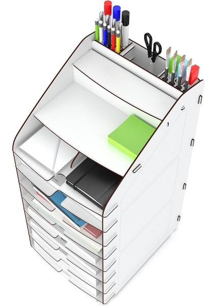 Luxury Design Otto Tower Masaüstü Organizer 10 Kat A4 Evrak Rafı 6 Renk 1 Adet
