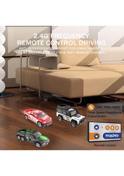 1/64 Mini Rc Araba 2.4g 4x4 Yarış Kamyonu Uzaktan Kumanda Sürüklenen Alaşım Kamyon Araba Işık ile Off-Road Araç Çocuk Boys Oyuncaklar Hediye (Yurt Dışından) modelleri