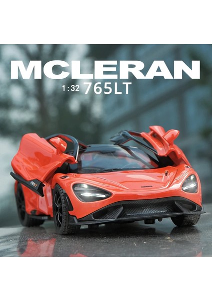 1:32 Mclaren 765LT Spor Araba Modeli Ses Işığı Çocuk Döküm Oyuncak Araçlar Erkek Araba Oyuncak Hediye Toplu Voiture Minyatür (Yurt Dışından) modelleri