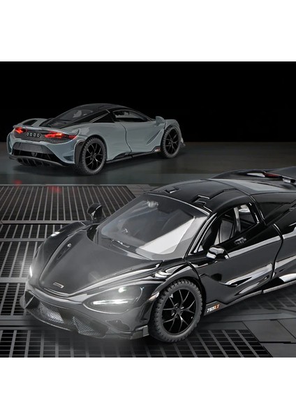 1:32 Mclaren 765LT Spor Araba Modeli Ses Işığı Çocuk Döküm Oyuncak Araçlar Erkek Araba Oyuncak Hediye Toplu Voiture Minyatür (Yurt Dışından) fırsatları