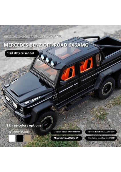 1:20 Mercedes Benz Amg G63 6x6 Off Road Suv Alaşım Metal Pres Döküm Model Araç Ses ve Işık Simüle Koleksiyon Doğum Günü Hediyesi Çocuk (Yurt Dışından) fırsatları