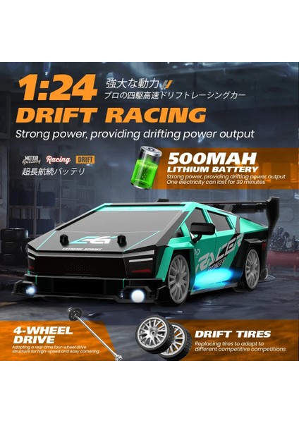 Ayarlanabilir Hız ile Csoc Rc Drift Araba 2.4g ve Yetişkinler Için LED Işık 1/24 Uzaktan Kumanda Yarış Oyuncaklar Arabalar Hediye Boy (Yurt Dışından)