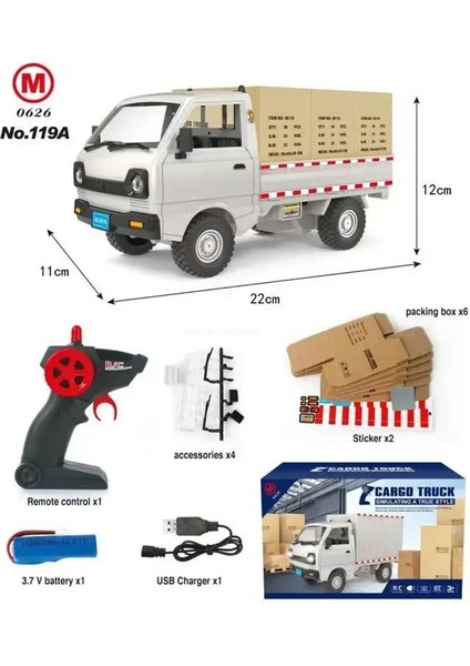 1:10/1:16 Wpl D12 Rc Araba Simülasyon Drift Tırmanma Kamyon LED Işık Kargo Rc Elektrikli Oyuncak Modeli Hediyeler Erkek Çocuklar Doğum Günü (Yurt Dışından)