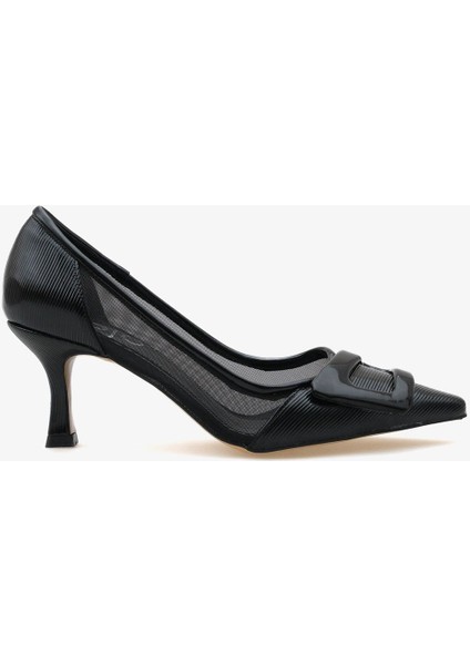 Kadın Tül Detaylı Tokalı Sivri Burun Günlük Stiletto Ninka Ekru fiyatları