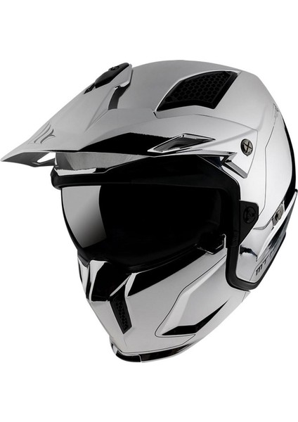 Street Fighter Chromed A2 Çene Açilir Motosiklet Kaski