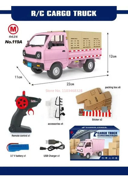 1:16 Wpl D12 Uzaktan Kumanda Elektrikli Oyuncaklar Rc Araba Wuling Hongguang Simülasyon Sürüklenme Tırmanma Kamyon LED Işık Kargo Çocuklar Için Hediye (Yurt Dışından)