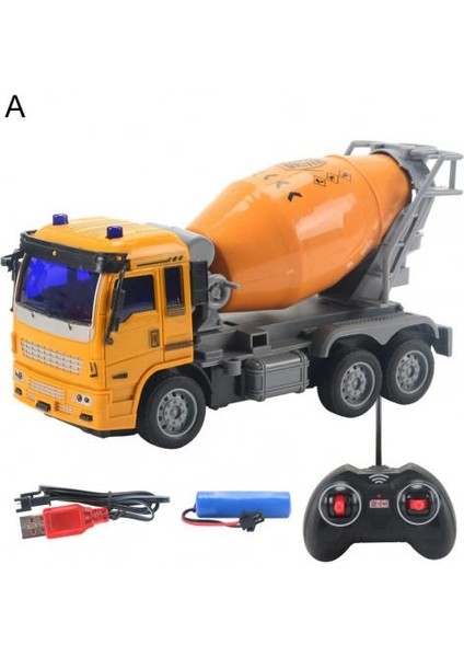 Çocuklar Için 4 K Uzaktan Kumanda Iş Makinesi Model Seti Beton Karıştırıcı Oyuncak (Yurt Dışından)