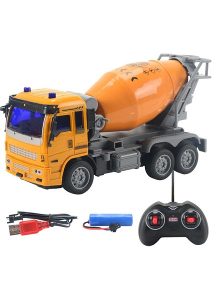 Çocuklar Için 4 K Uzaktan Kumanda Iş Makinesi Model Seti Beton Karıştırıcı Oyuncak (Yurt Dışından)