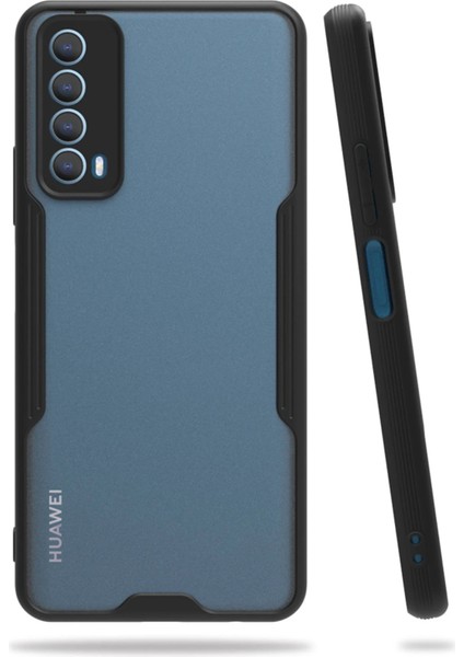 Huawei P Smart 2021 Kılıf Platin Silikon - Siyah Ferrg