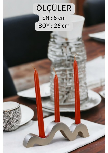 Luxury Şamdan Mumluk Dekoratif Mumluk Tealight Mumluk Gümüş Renk Model 13 1 Adet
