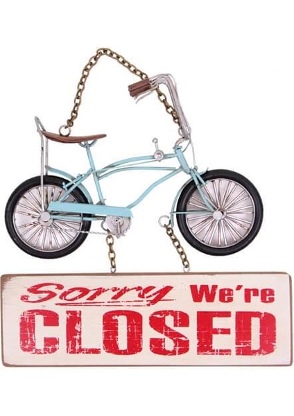 Dekoratif Metal Kapı Yazısı Bisiklet Dekoratif Ev Ofis Hediyelik