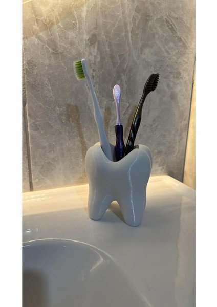 Luxury Diş Şeklinde Diş Fırçalık, Dekoratif Diş Fırçalığı 1 Adet