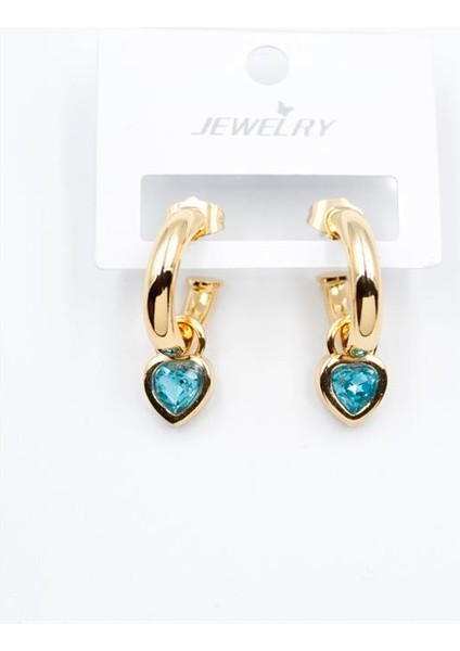 Kalp Halka Küpe - Turkuaz fiyatları