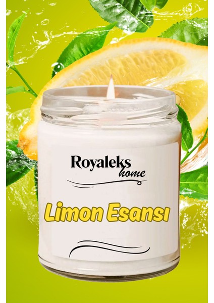 Doğal Özel Seri Kokulu Dekoratif Kavanoz Mum 210 cc - Limon Esansı - Ryl modelleri