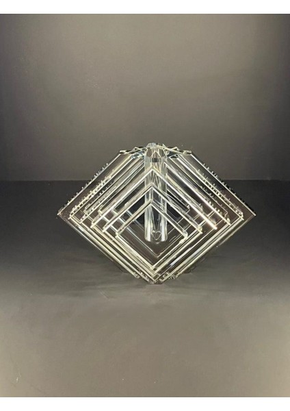 Luxury Şık ve Modern Gri Kristal Vazo | 25X9X17 cm | Dekoratif Tasarım Luckyart 1 Adet fiyatları