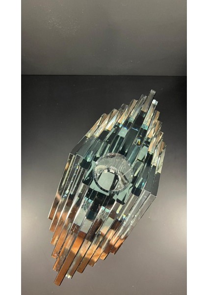 Luxury Şık ve Modern Gri Kristal Vazo | 25X9X17 cm | Dekoratif Tasarım Luckyart 1 Adet fırsatları
