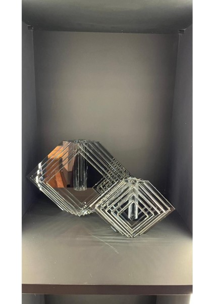 Luxury Şık ve Modern Gri Kristal Vazo | 25X9X17 cm | Dekoratif Tasarım Luckyart 1 Adet indirimleri