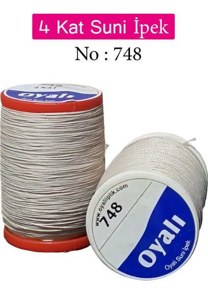4 Kat Suni Ipek Iplik Iğne Oyası Boncuk Ipi Tığ Oyası NO:748
