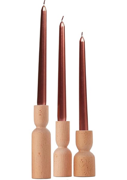 Luxury Renka Tımber 3'lü Şamdan Set Timber Trio 1 Adet