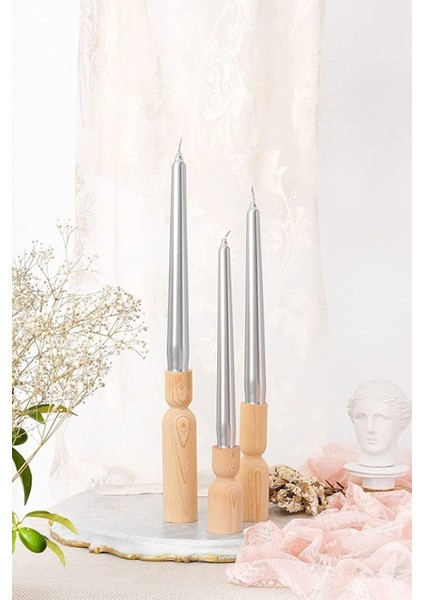 Luxury Renka Tımber 3'lü Şamdan Set Timber Trio 1 Adet