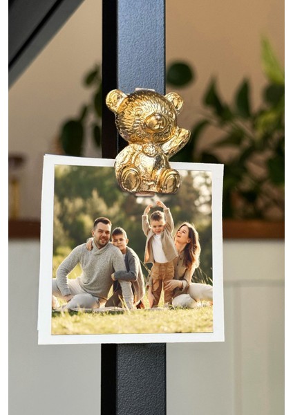 Luxury Mıknatıslı Teddy Fotoğraf ve Not Mandalı 2'li Pin 1 Adet