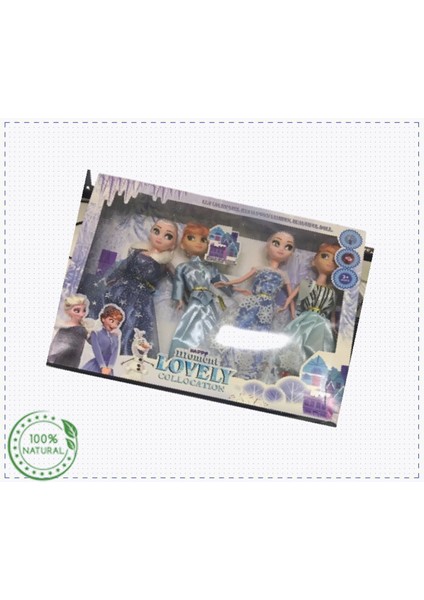Luxury Karlar Ülkesi Frozen Elsa ve Anna Bebek Oyuncak Seti 4lü Evcilik Oyuncakları Kız Cocuk Erkek Cocuk 1 Adet