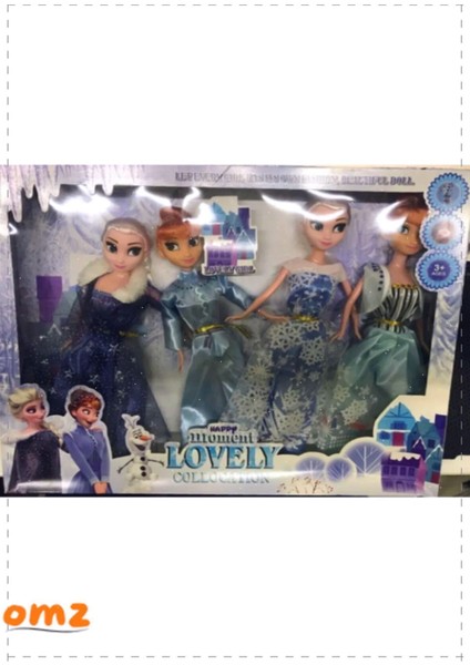 Luxury Karlar Ülkesi Frozen Elsa ve Anna Bebek Oyuncak Seti 4lü Evcilik Oyuncakları Kız Cocuk Erkek Cocuk 1 Adet