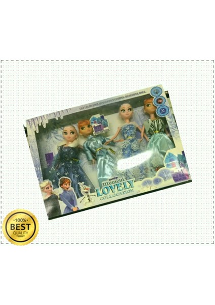 Luxury Karlar Ülkesi Frozen Elsa ve Anna Bebek Oyuncak Seti 4lü Evcilik Oyuncakları Kız Cocuk Erkek Cocuk 1 Adet