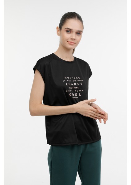 WL HAILEY 11GF18 3PR Siyah Kadın Kısa Kol T-Shirt