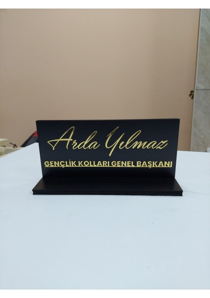 Luxury Kişiye Özel Ahşap Mdf Masaüstü Ofis Isimliği 1 Adet