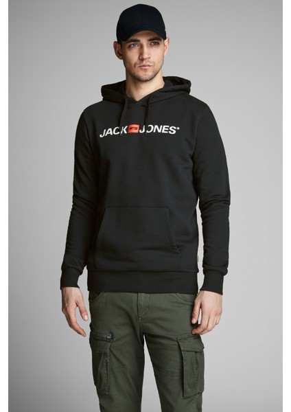 JJECORP OLD LOGO SWEAT HO Siyah Erkek Sweatshirt