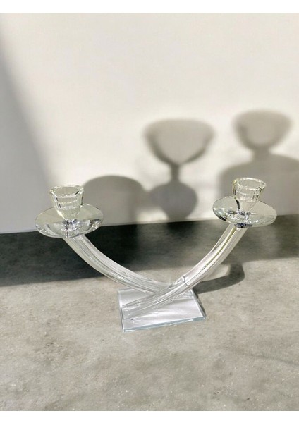 Luxury Kristal Yarım Ay Mumluk/şamdan 1 Adet