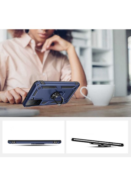 Galaxy S21 Plus Kılıf Klcr Vega Kapak-Rose Gold