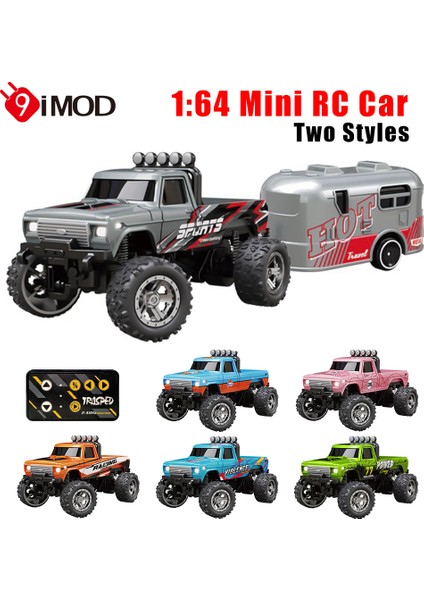 9ımod 1/64 Mini Rc Kamyon 2.4g Off-Road Canavar Kamyon Sabit Hız Cruise Mini Alaşım Model Tırmanma Rc Araba Asılı Kutu ile (Yurt Dışından) modelleri