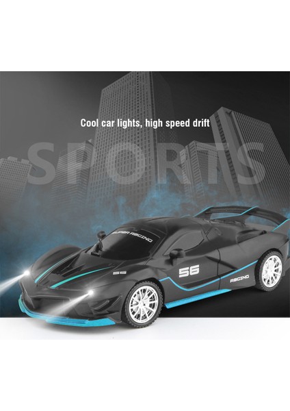 1/18 Rc Araba LED Işık Radyo Uzaktan Kumanda Spor Arabalar Yarış Yüksek Hızlı Sürücü Araç Drift Erkek Kız Oyuncaklar Çocuklar Için Hediyeler (Yurt Dışından)