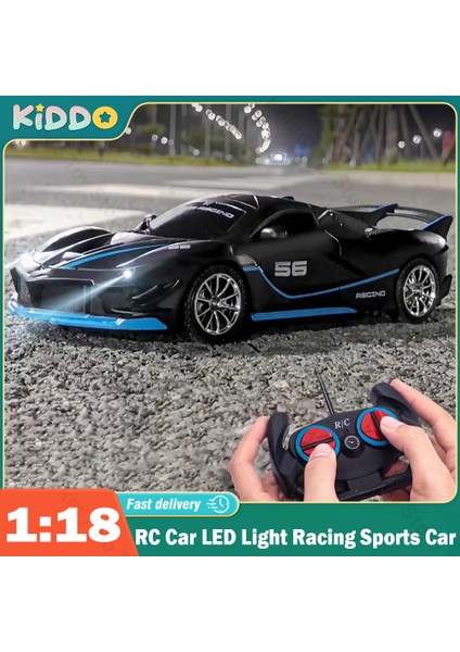 1/18 Rc Araba LED Işık Radyo Uzaktan Kumanda Spor Arabalar Yarış Yüksek Hızlı Sürücü Araç Drift Erkek Kız Oyuncaklar Çocuklar Için Hediyeler (Yurt Dışından)