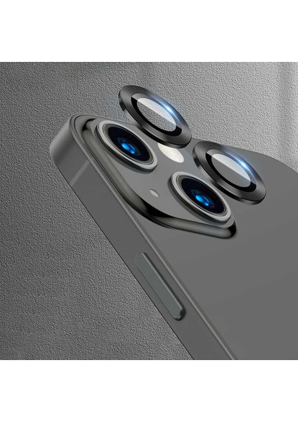 iPhone 13 Mini Uyumlu Klcr Cl-07 Kamera Lens Koruyucu-Siyah