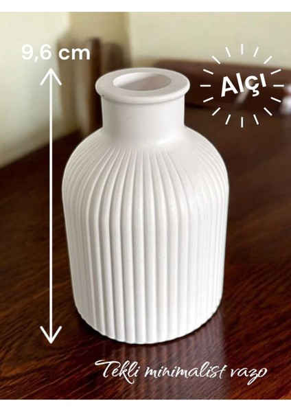 Luxury Beyaz Renk Tekli Alçı Minimalist Tekli Vazo 10CM Hediyelik Eşya Ev Dekorasyon Biblo 1 Adet